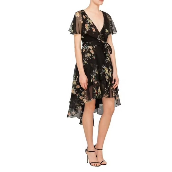 Zimmermann Maples Wrap Dress Black Bird Floral Size 6 - Picture 10 of 16